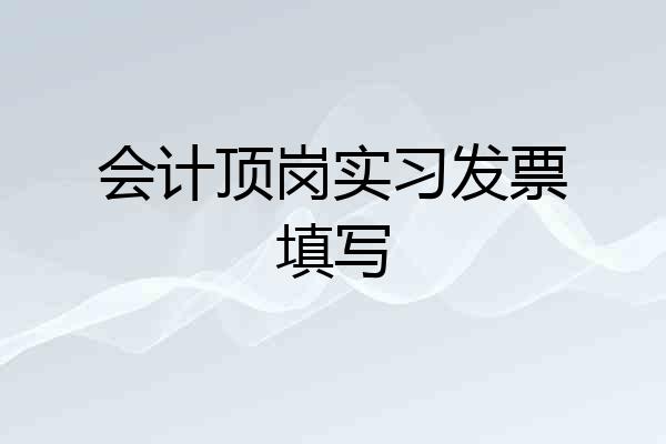 会计顶岗实习发票填写