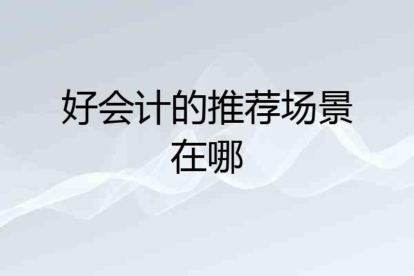 好会计的推荐场景在哪