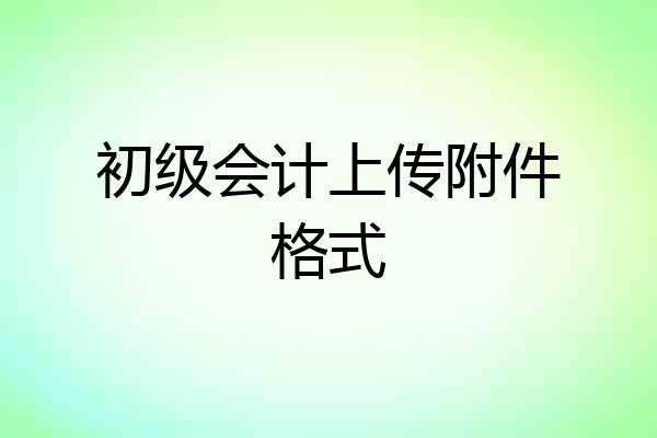 初级会计上传附件格式
