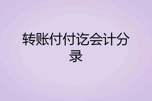 转账付付讫会计分录