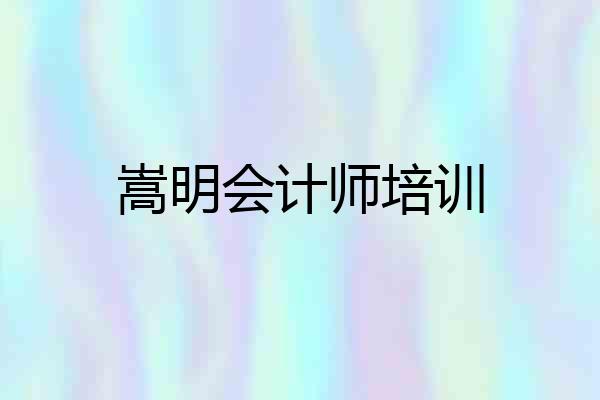 嵩明会计师培训