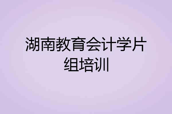 湖南教育会计学片组培训