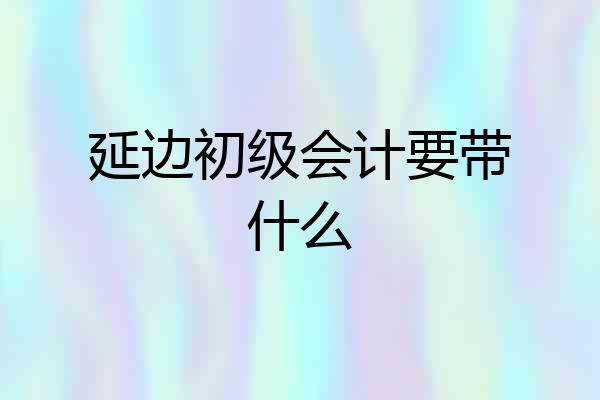延边初级会计要带什么
