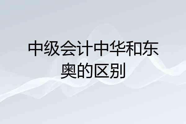 中级会计中华和东奥的区别