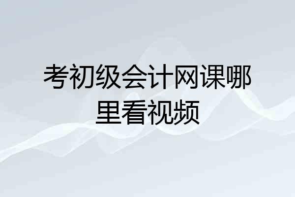 考初级会计网课哪里看视频
