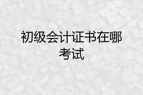 初级会计证书在哪考试
