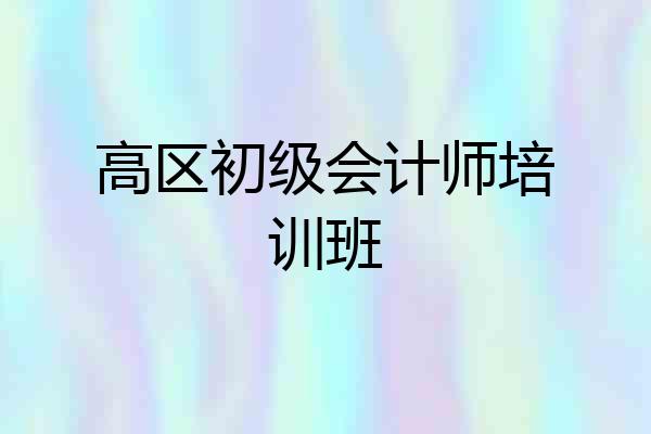 高区初级会计师培训班