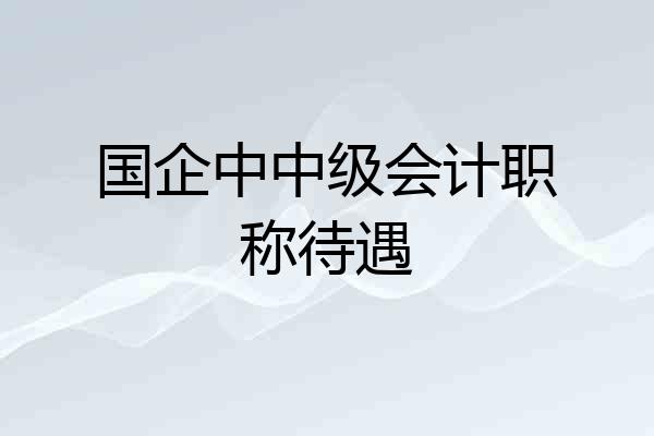 国企中中级会计职称待遇