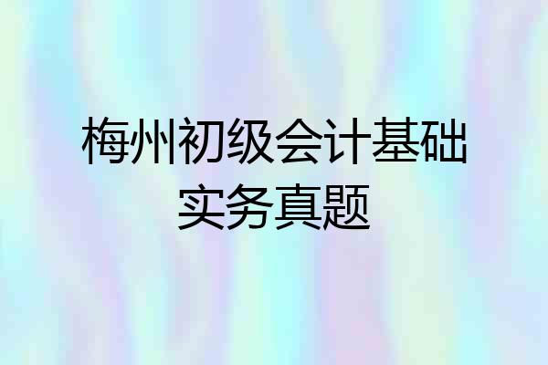 梅州初级会计基础实务真题