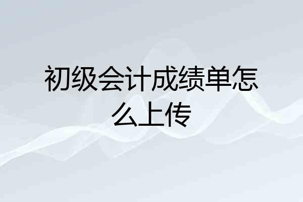 初级会计成绩单怎么上传