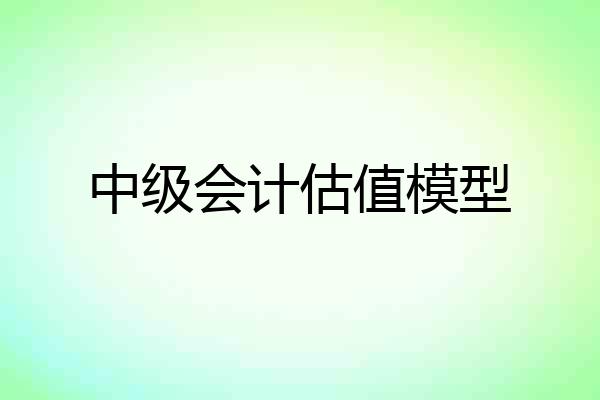 中级会计估值模型
