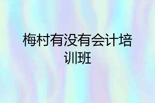 梅村有没有会计培训班