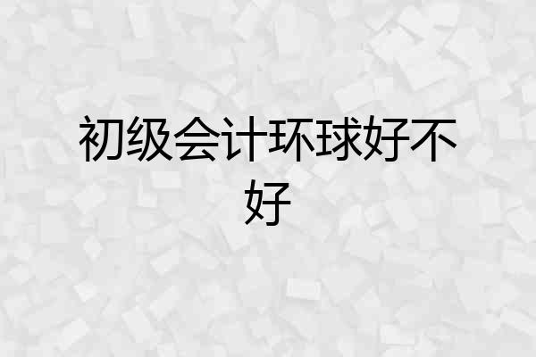初级会计环球好不好