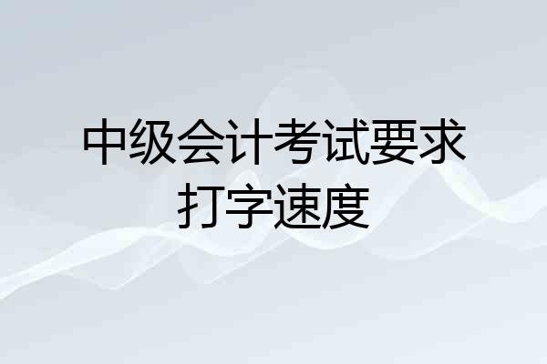 中级会计考试要求打字速度