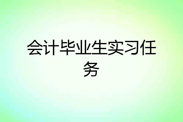 会计毕业生实习任务