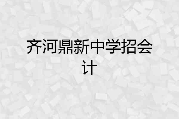 齐河鼎新中学招会计