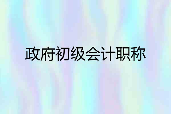 政府初级会计职称