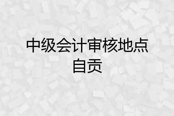中级会计审核地点自贡