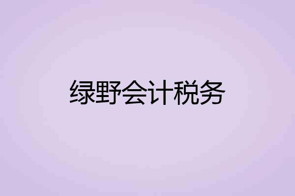 绿野会计税务