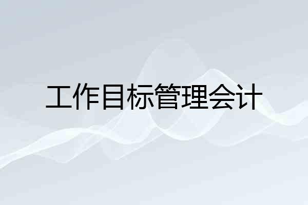 工作目标管理会计