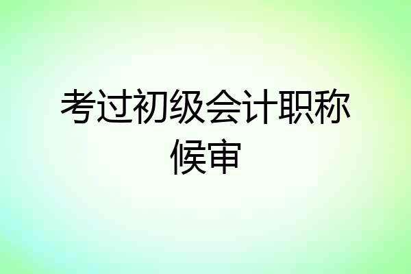 考过初级会计职称候审