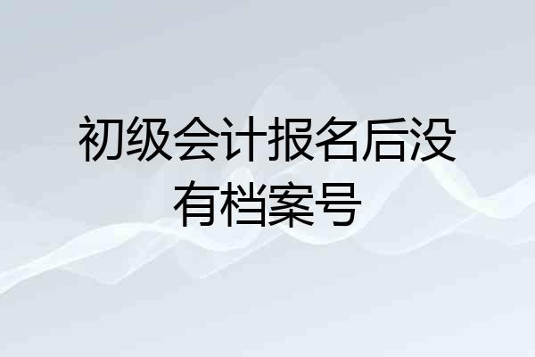 初级会计报名后没有档案号
