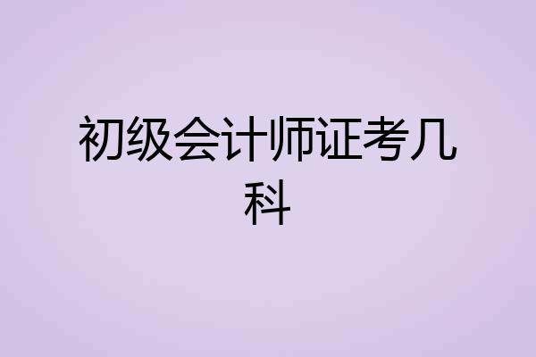 初级会计师证考几科