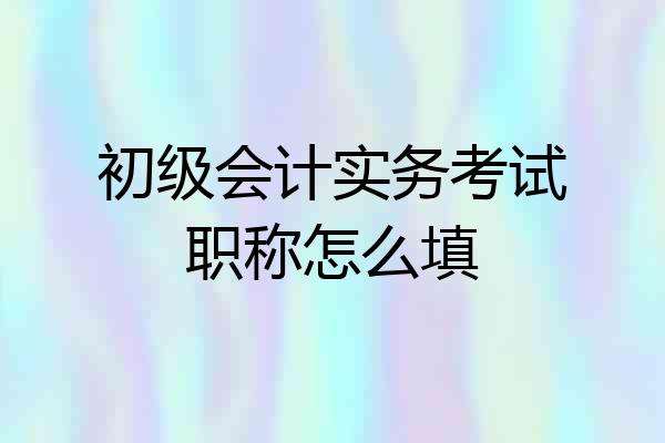 初级会计实务考试职称怎么填