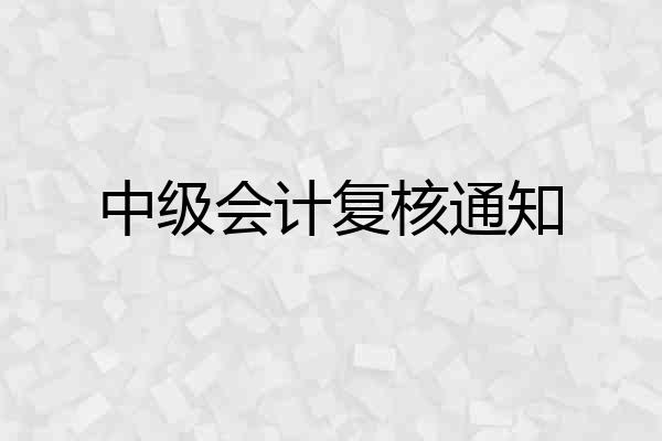 中级会计复核通知