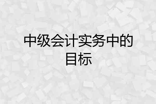 中级会计实务中的目标