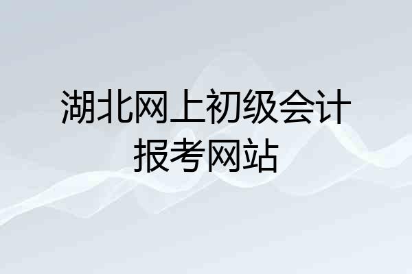 湖北网上初级会计报考网站