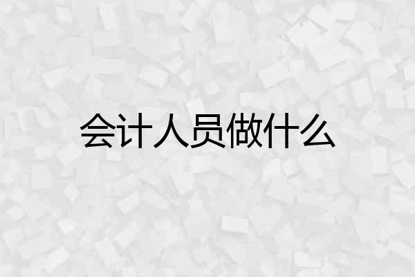 会计人员做什么