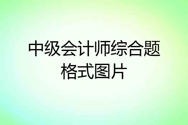 中级会计师综合题格式图片