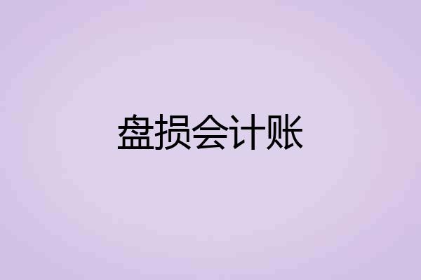 盘损会计账
