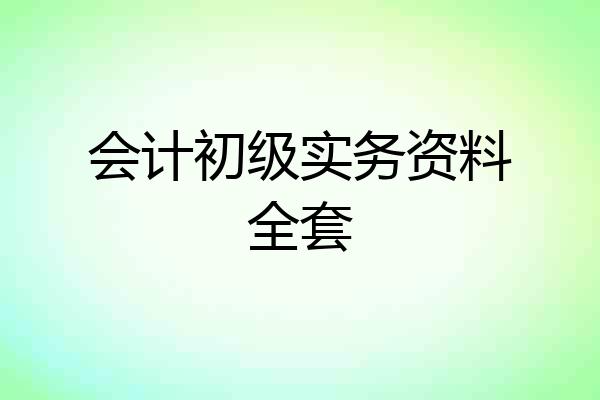 会计初级实务资料全套