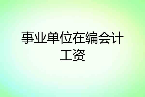 事业单位在编会计工资