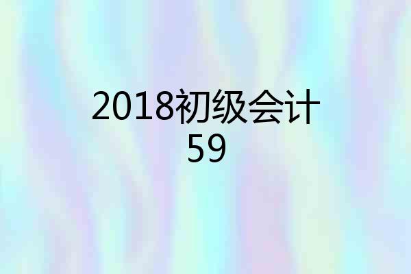 2018初级会计59