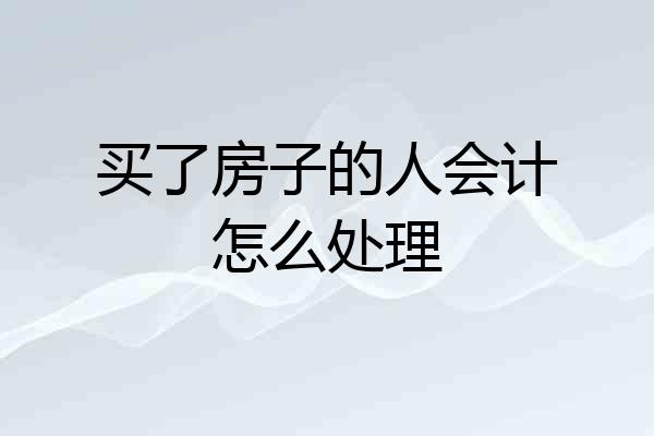 买了房子的人会计怎么处理