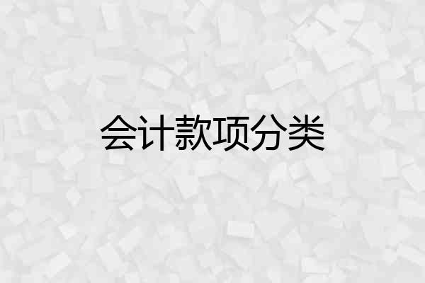 会计款项分类