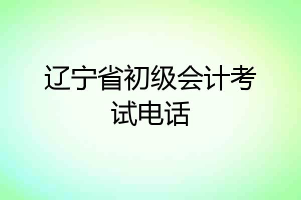 辽宁省初级会计考试电话