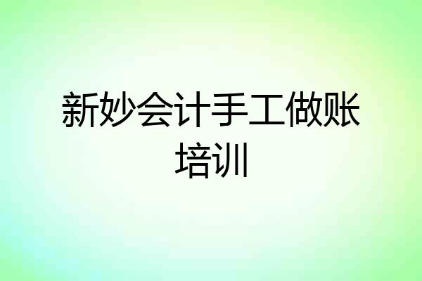 新妙会计手工做账培训