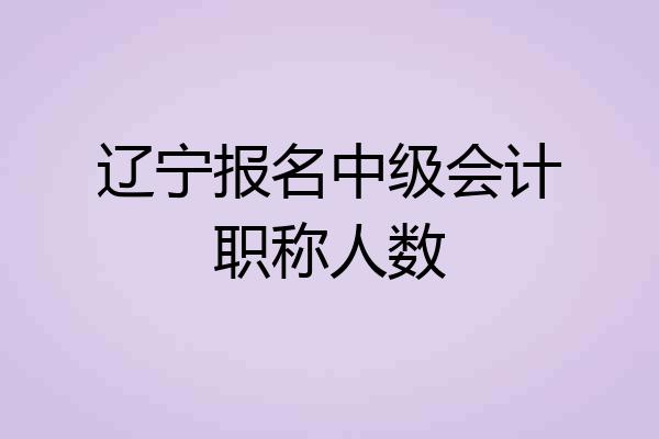 辽宁报名中级会计职称人数