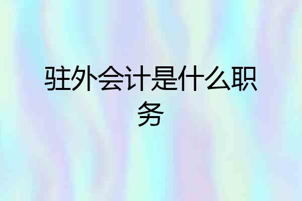 驻外会计是什么职务