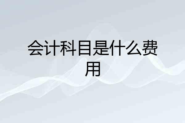 会计科目是什么费用