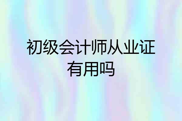 初级会计师从业证有用吗