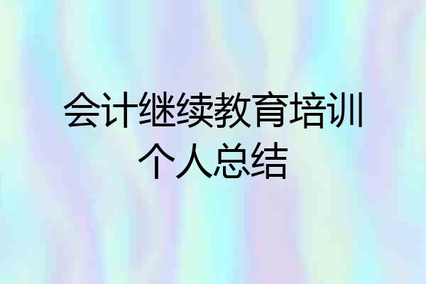 会计继续教育培训个人总结