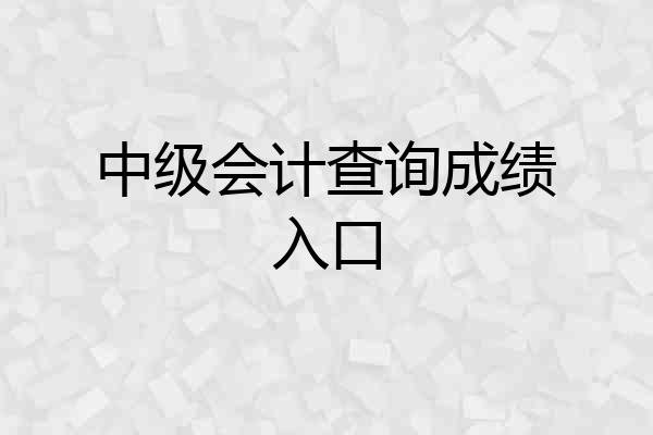 中级会计查询成绩入口