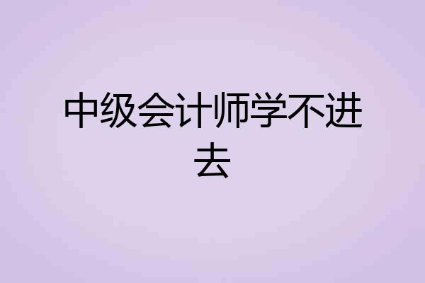 中级会计师学不进去
