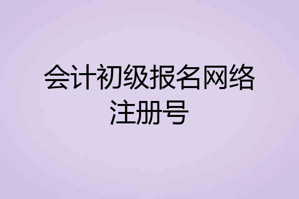 会计初级报名网络注册号