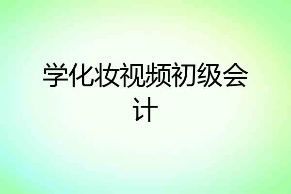 学化妆视频初级会计